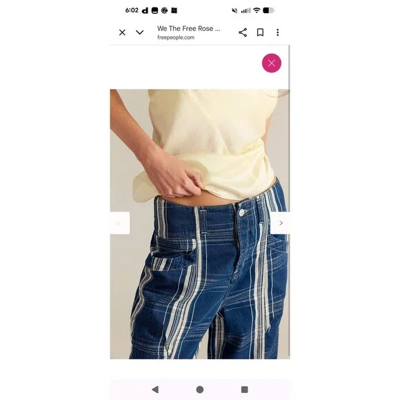 Free People Brecan Plaid Blue Pants High Rise Boho Goblincore Women’s SZ 30 - Picture 13 of 13